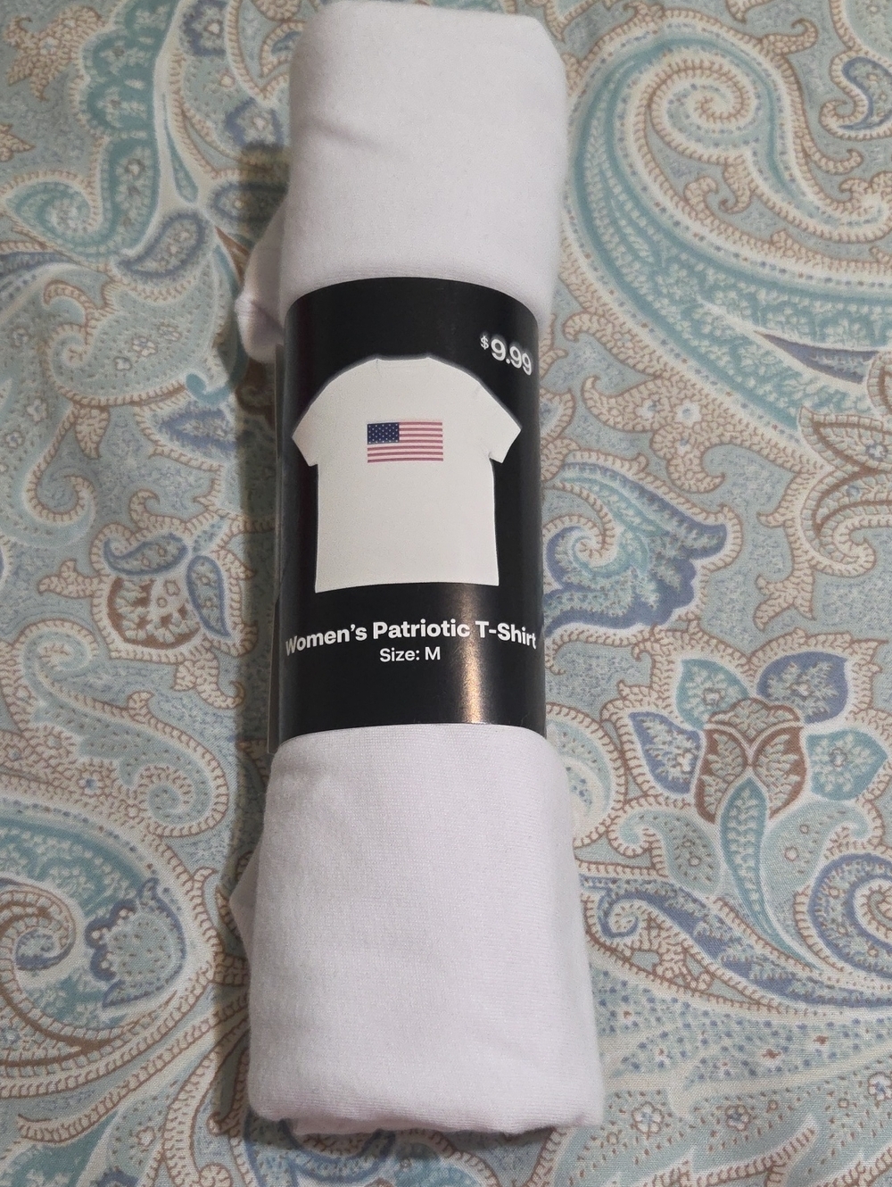 Women's White Patriotic Short Sleeve Tee - Flag Graphic